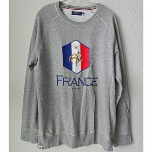 Men’s Equipe de France FFF Sweatshirt Men's XL Soccer Embroidered Patch RARE